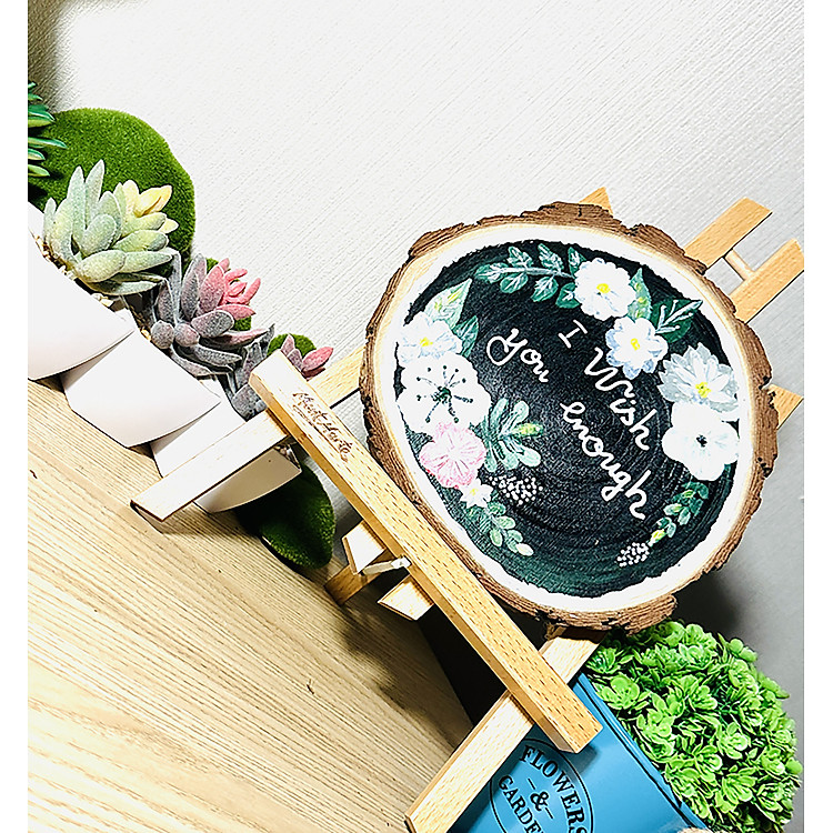 Tranh Vẽ Tay Trên Gỗ Thông I Wish You Are Enough – Decor Bàn Làm Việc - Ảnh 5
