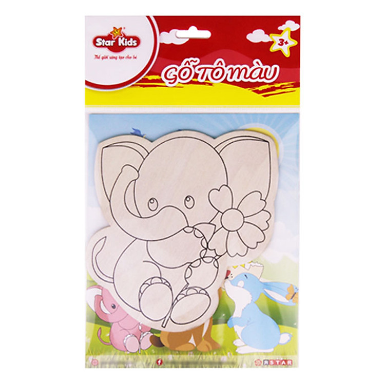 Mua tại Lazada: Mua Gỗ Tô Màu Con Voi STAR KIDS Chính hãng Giá rẻ