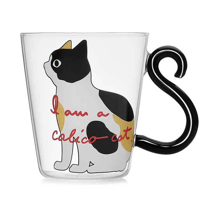 Cốc Thủy Tinh Có Quai Hình Mèo (260ml)