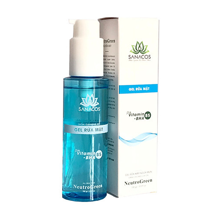 GEL Rửa Mặt Ngừa Mụn tạo bọt Neutrogreen (100 mL), Làm sạch sâu, Giảm thiểu bã nhờn dư thừa, Dịu nhẹ, Không rát da, Thành phần chứa ProVitaminB5 và BHA - Neutrogreen Facial Cleansing Gel (100ml)