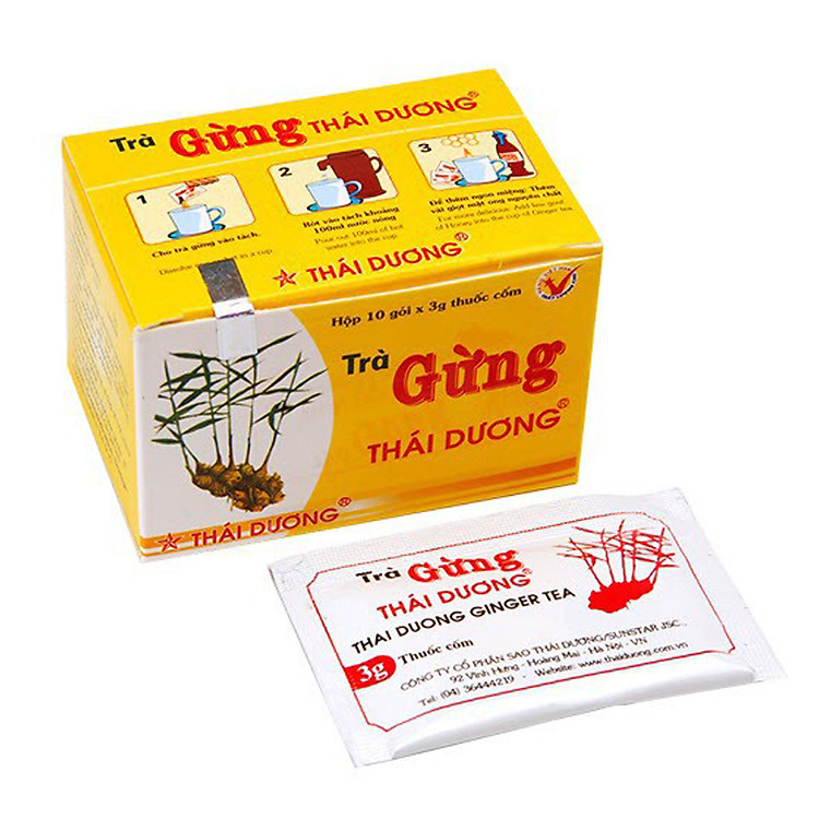 Hộp 10 Gói Trà Gừng Thái Dương (3g/Gói)