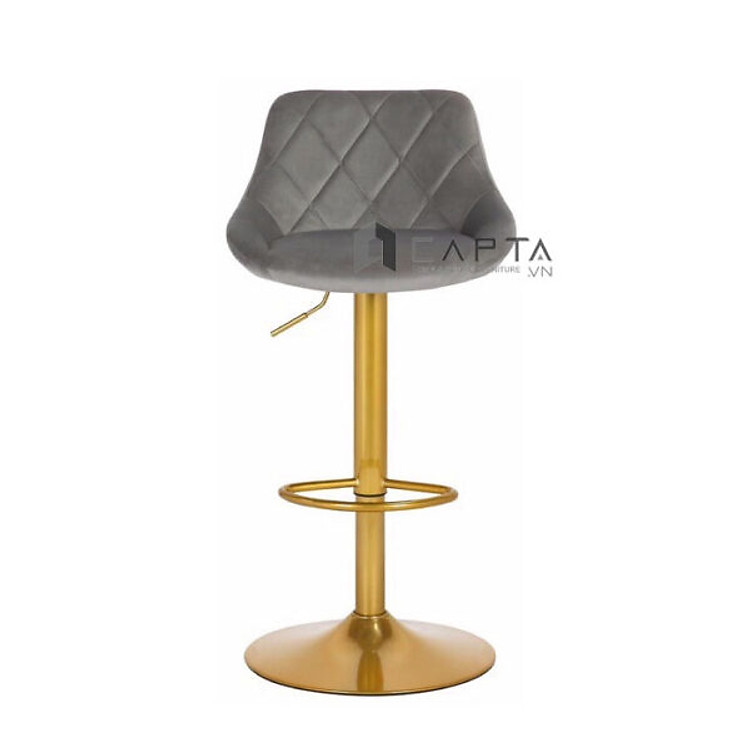 Ghế quầy bar chân vàng CB2261B-F Nội thất Capta vải nhung chân sắt sơn tĩnh điện màu vàng gold