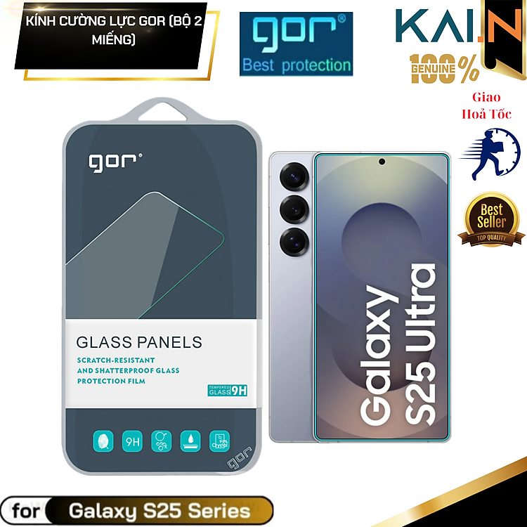 Kính Cường Lực GOR cho Samsung Galaxy S26 Ultra/ S26/ S25/ S25 Edge/ S24 Series (Bộ 2 Miếng) - Hàng Chính Hãng