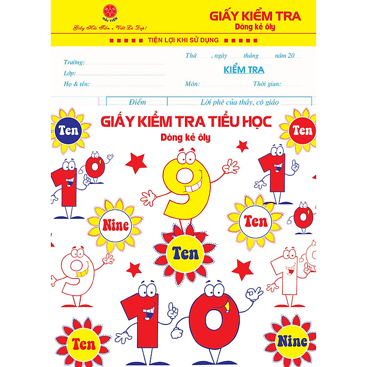 Giấy Kiểm Tra học sinh cao cấp - Tiểu Học ( 4 ô ly - 5 ô ly )