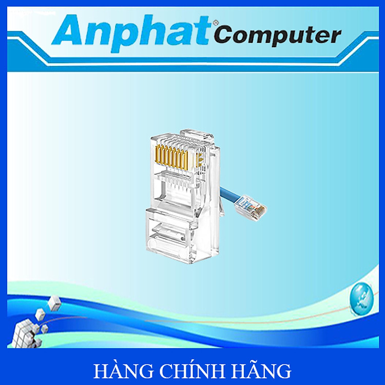 Đầu Bấm Mạng ENSOHO RJ-45 Cat 6 Xuyên Thấu EN-EZRJ45C6B ( 100 cái/túi ) - Hàng Chính Hãng