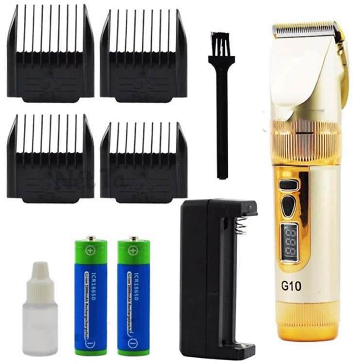 Tông Đơ Cắt Tóc Chuyên Nghiệp Pin Trâu G10 Đèn LED BÁO PIN (CÓ PIN SƠ CUA)