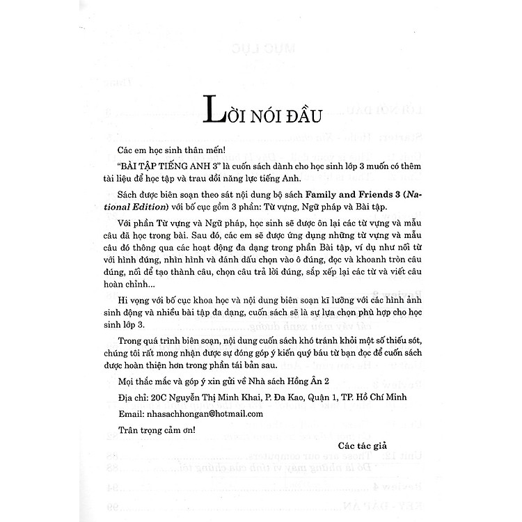 BÀI TẬP TIẾNG ANH 3 (BIÊN SOẠN THEO BỘ SÁCH FAMILY AND FRIENDS 3 NATIONAL EDITION) - Ảnh 2