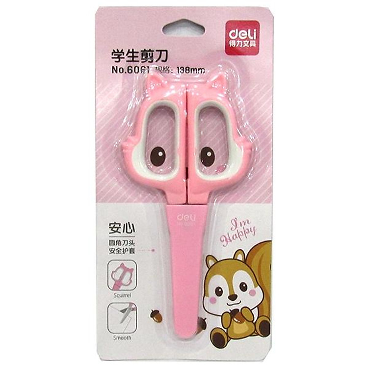 Kéo Học Sinh Deli 6061 – Màu Hồng