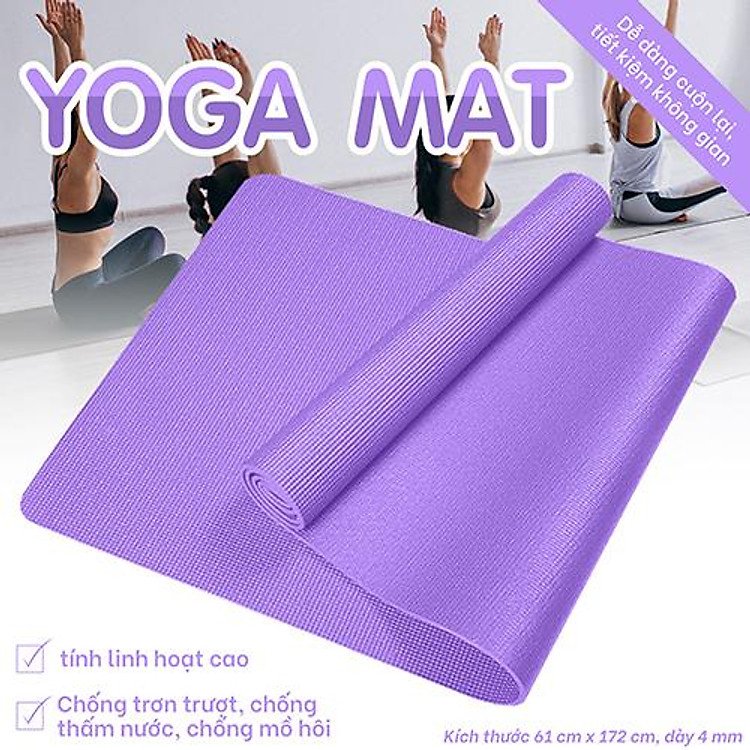 BG - Thảm Tập Yoga TPE - 4MM cao cấp , chống trượt, thảm Tập Gym và Yoga Chuyên Nghiệp