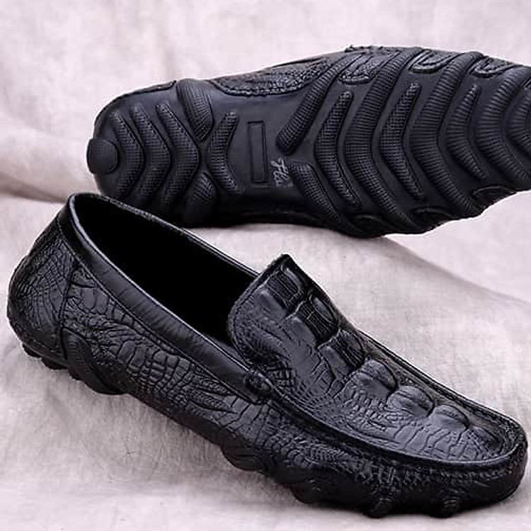 giày mọi lười nam da bò nguyên tấm đế cao su bạch tuộc phong cách, chống hôi chân, êm chân SHOES 2H size 38 – 43, 2H-71