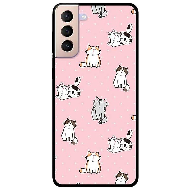 Ốp lưng dành cho Samsung S21 - S21 Plus - S21 Ultra mẫu Mèo Trắng Đen Nâu