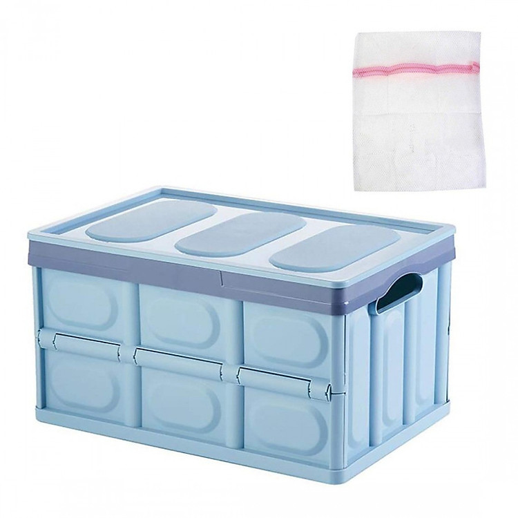 Thùng nhựa đựng đồ gấp gọn tiết kiệm diện tích + tặng túi lưới giặt đồ (giao màu ngẫu nhiên)