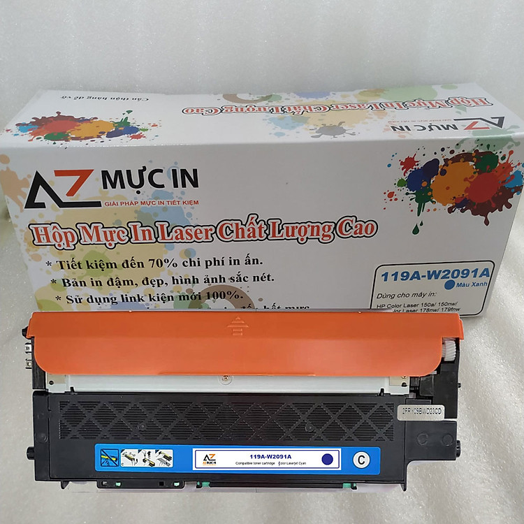 Hộp mực 119A W2090A/ W2091A/ W2092A/ W2093A AZ CÓ CHIP dùng cho máy in Hp 150a/ 150nw/ 178nw/ 179fnw - hàng chính hãng