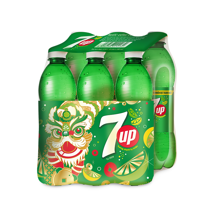 Lốc 6 Chai Nước Giải Khát Có Gas 7Up 390ml - 8934588024030