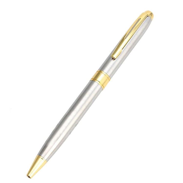 Bút bi Vỏ Kim Loại Không Gỉ Xoáy Vặn Ra Ngòi Nét 0.7mm - BP031
