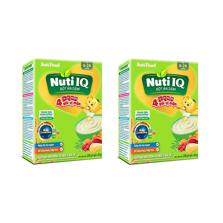 BỘ 2 HỘP BỘT ĂN DẶM NUTI 4 GÓI VỊ MẶN 200G