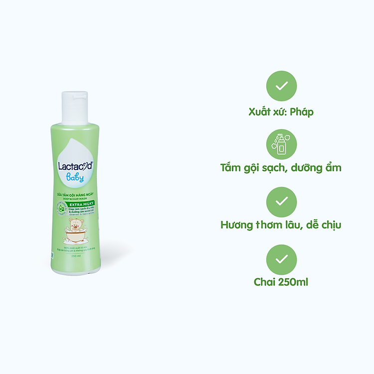 Mua Sữa Tắm Gội Trẻ Em LACTACYD MILKY 250ml Chính hãng Giá rẻ - Hình ảnh 2