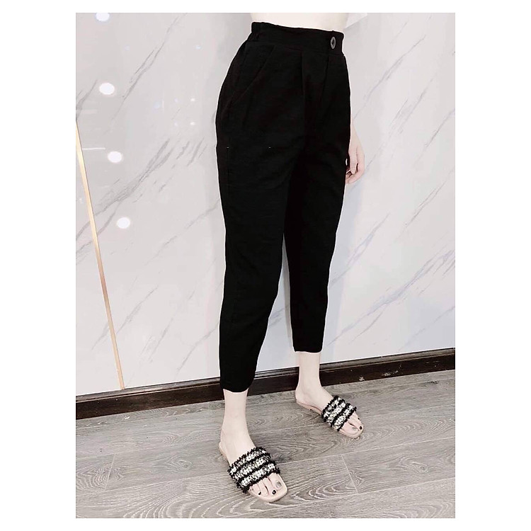 Quần baggy nữ màu đen - vnxk