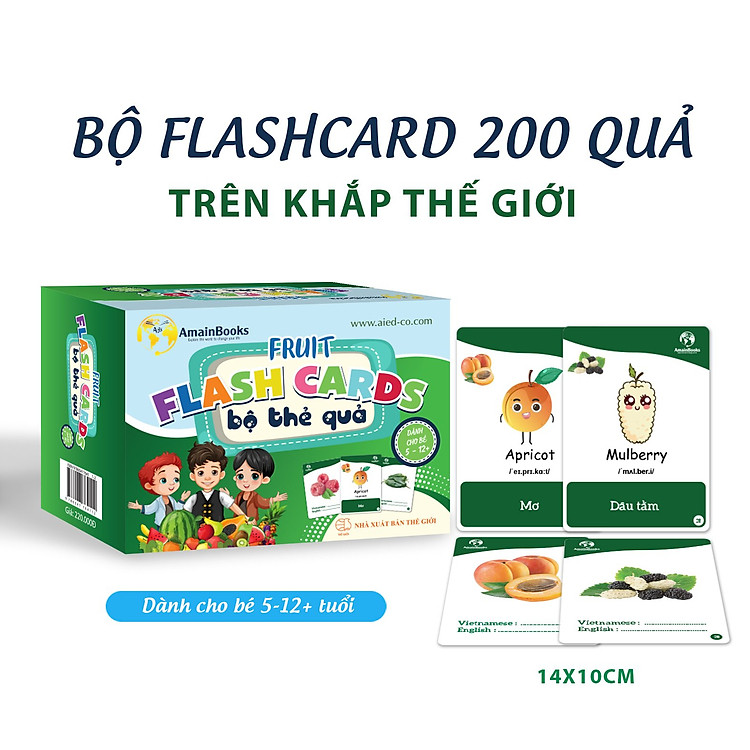 Bộ thẻ Flashcard (200 loại quả)