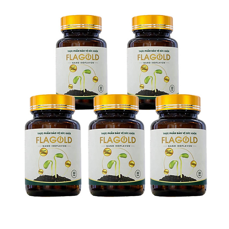 Combo 5 hộp Nano mầm đậu nành Flagold - Tăng vòng 1, tăng nội tiết tố nữ