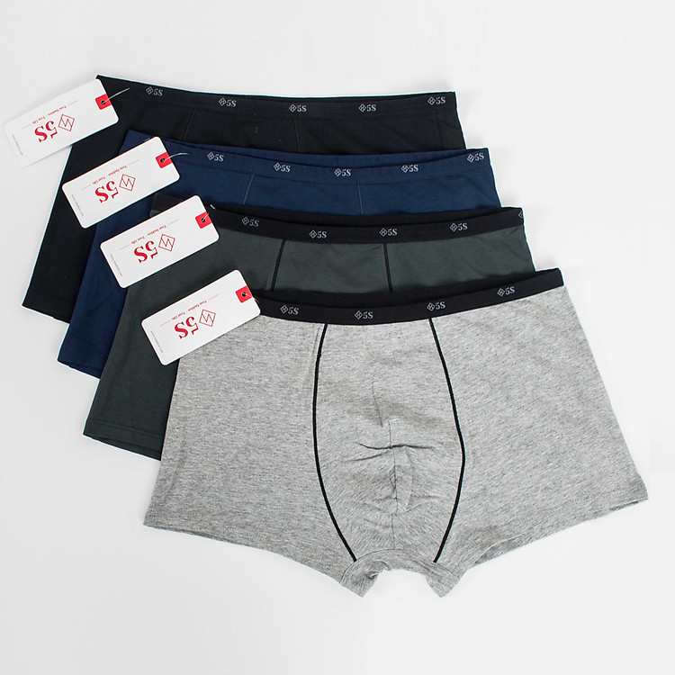 Set 4 Quần Sịp Đùi Nam 5S (5BX020-01) Chất Liệu Cotton Cao Cấp, Mềm Mịn Thoáng Mát