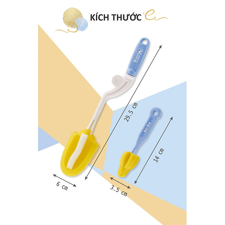 Bộ 2 cọ rửa bình sữa Kuku Tiết kiệm - Hình ảnh 4
