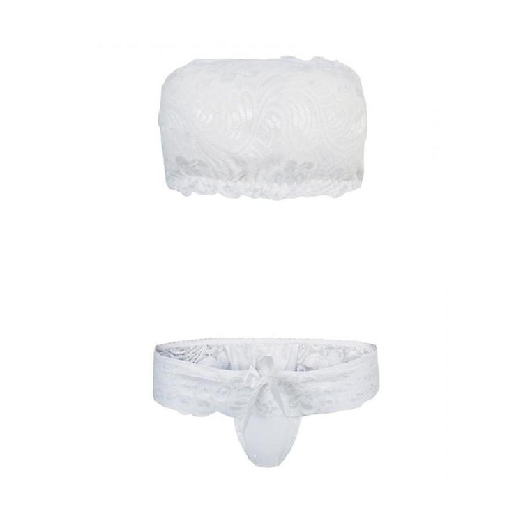 Bộ lót ren không dây quyến rũ 111 A&M màu trắng