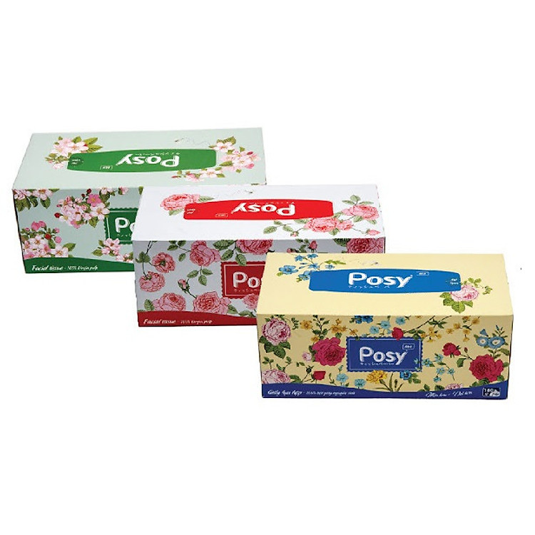 Khăn Giấy Lụa Hộp Hoa Posy 180 Tờ 2 Lớp ( Chọn Màu Ngẫu Nhiên)
