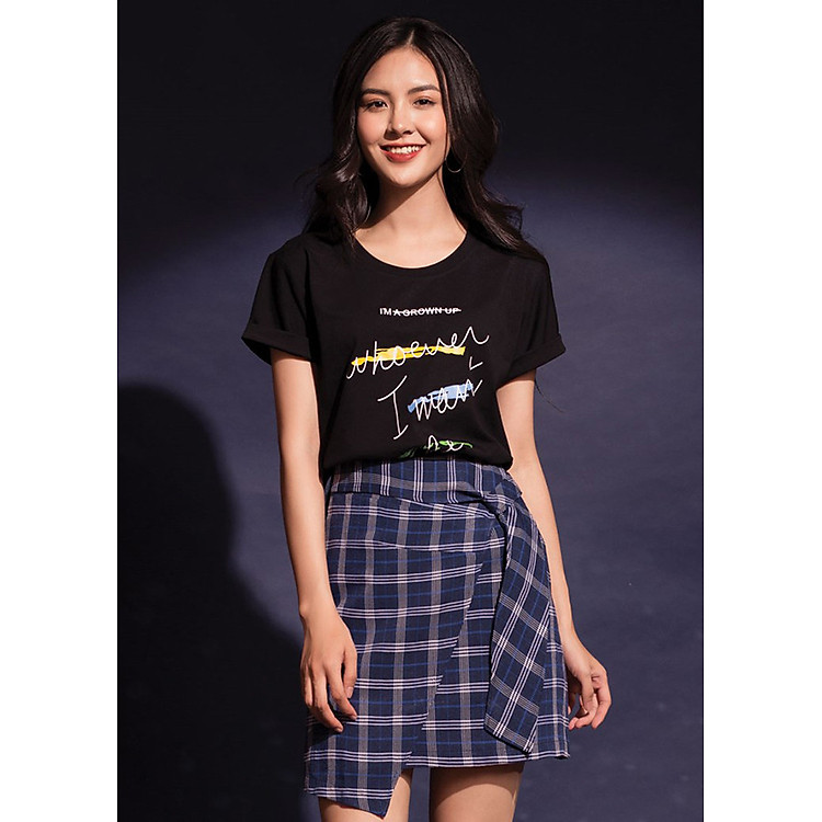 Chân Váy Nữ Caro Lệch Tà Gumac CV12036