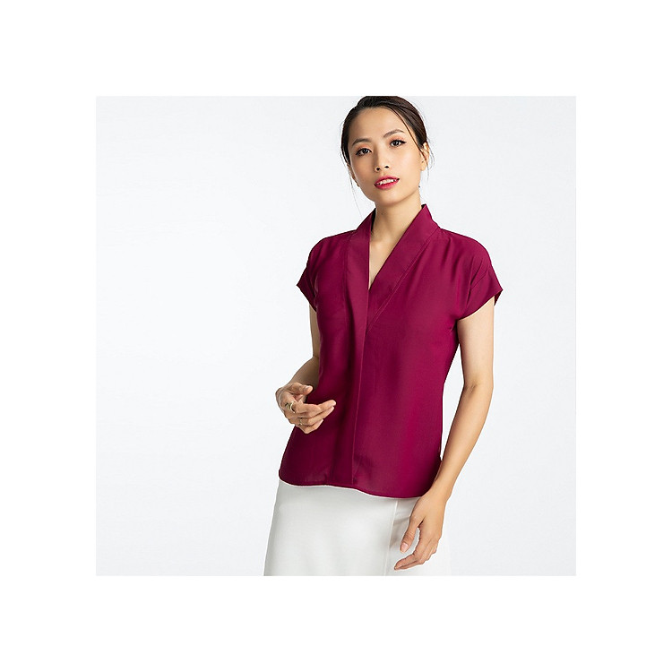 Áo Kiểu Công Sở Đẹp Thời trang thiết kế Hity TOP109 (Đỏ Auburn)