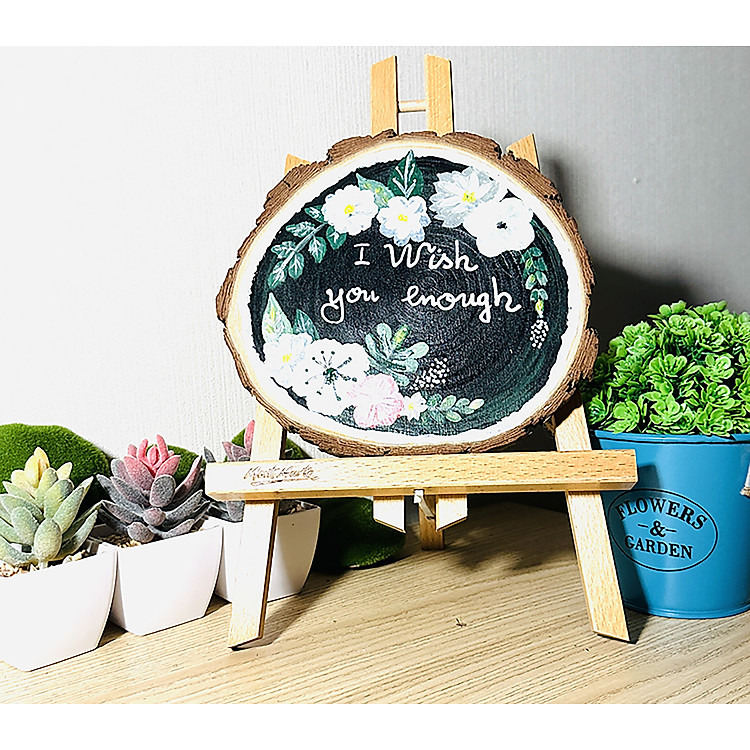 Tranh Vẽ Tay Trên Gỗ Thông I Wish You Are Enough – Decor Bàn Làm Việc - Ảnh 4