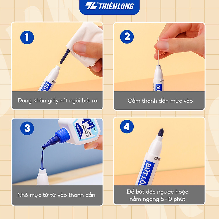 Mực bút lông bảng Thiên Long WBI-01 - Màu Xanh - Ảnh 6