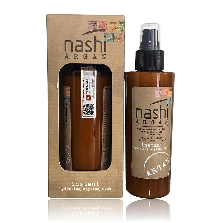 Xịt xả khô Nashi Argan Instant hydrating styling mask dưỡng ẩm phục hồi tóc siêu mượt 150ml