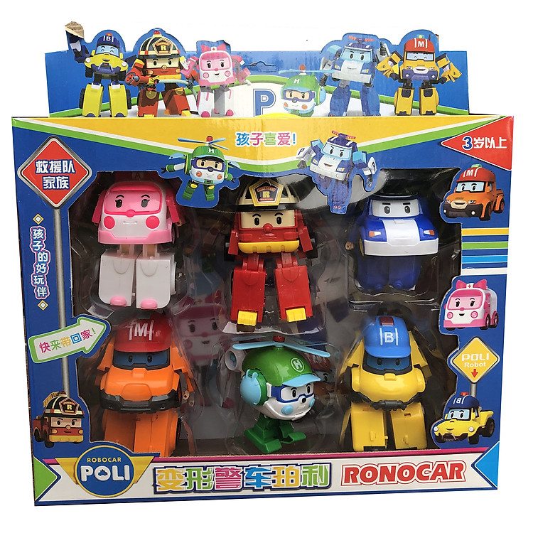 Đồ chơi lắp ráp biến hình Đội bay siêu đẳng Robocar Poli và những người bạn - Bộ 6 con