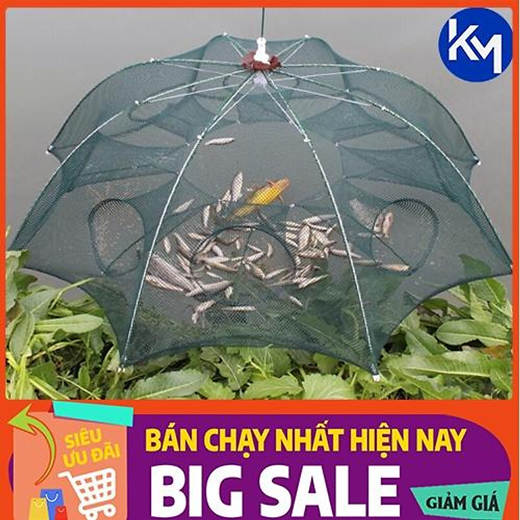 LƯỚI BÁT QUÁI THẦN THÁNH 8 CỬA Bắt Cá, Tôm, Cua, Lươn, Trạch - Lồng Bẫy Cá 8 Mắt