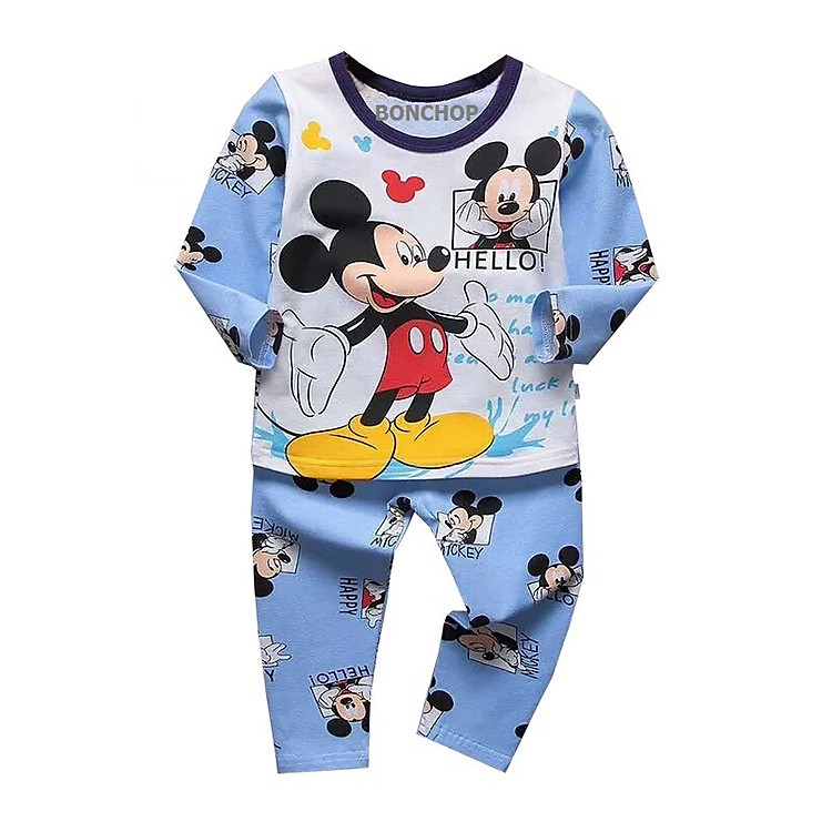 Bộ Bé Trai Hoạt Hình Mickey Bonchop Dài Tay D BBT-115130640D