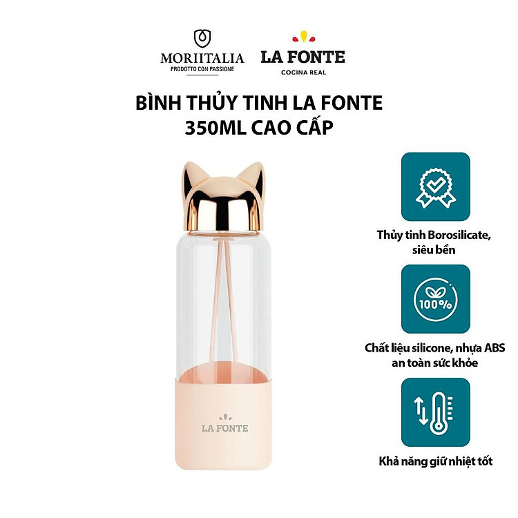 Bình thủy tinh La Fonte 350ML cao cấp 007429-PIN