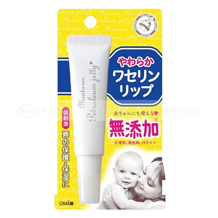 Thạch dưỡng môi lành tính dành cho mẹ & bé omi menturm nhật bản (10 g/tuýp)