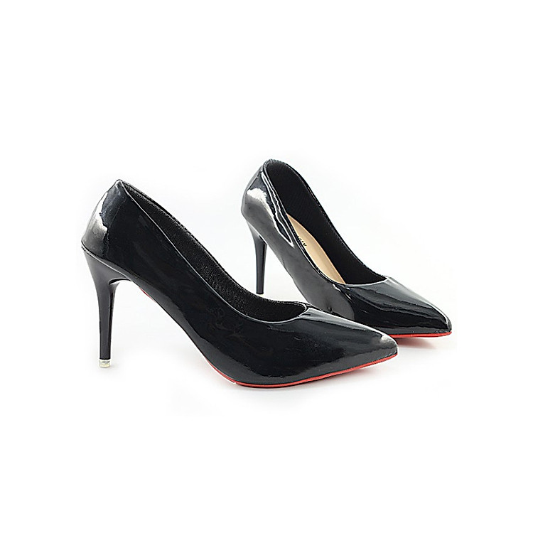 Giày Cao Gót Nữ Bít Mũi Da Trơn Gót Nhọn 7cm