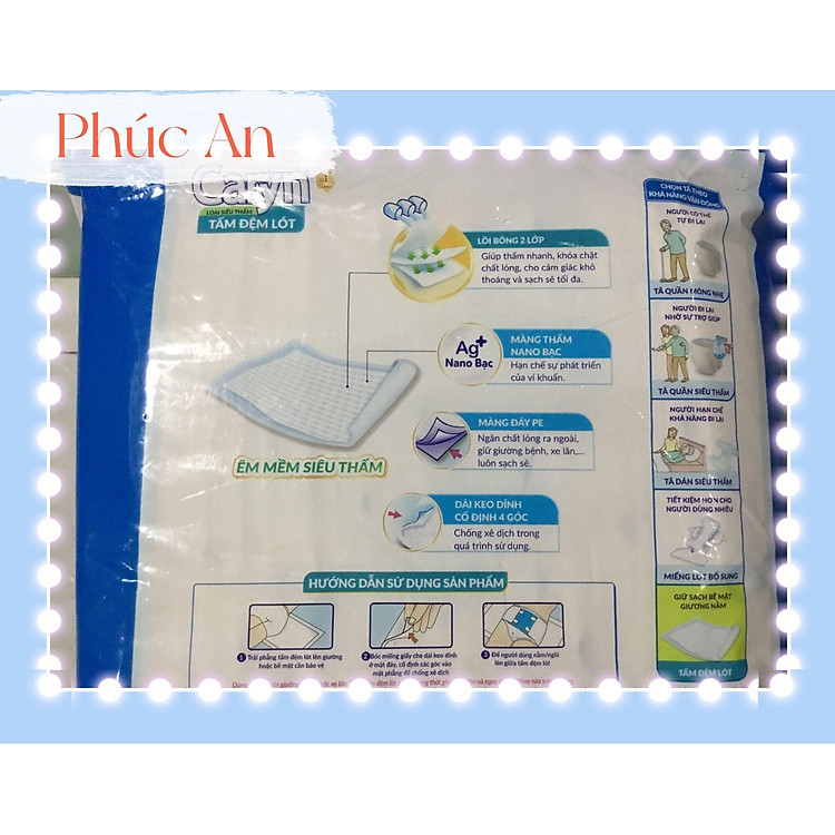 Tấm Đệm Lót Caryn 20 Miếng Siêu Thấm Chính hãng Giá tốt - Hình ảnh 2