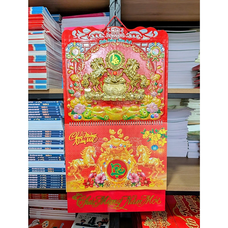 Lịch Tết 2026 - Bìa Lịch Dán Nổi Gắn Bộ Số (Gồm Bộ Số Và Bìa Lịch)