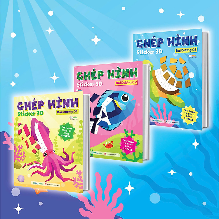Ghép Hình Sticker 3D – Đại Dương (3 cuốn)