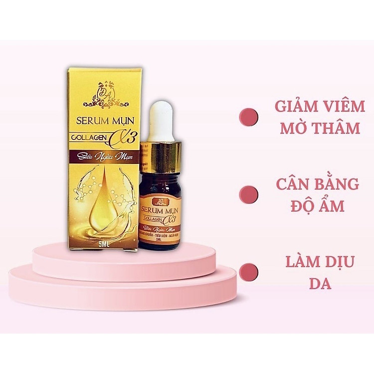Serum Mụn Collagen X3 Serum Dưỡng Ẩm Kiểm Soát Dầu Nhờn Se Khít Lỗ Chân Lông Đông Anh Chính Hãng 5ml