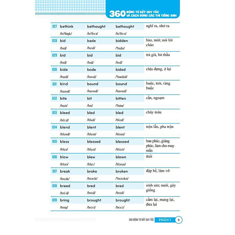 360 Động Từ Bất Quy Tắc Và Cách Dùng Thì Tiếng Anh - Ảnh 4