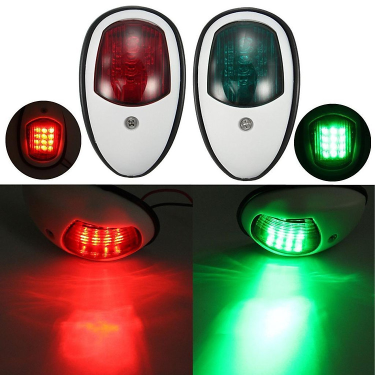 4 Pieces Boat Red Green LED Navigation Lights Maritime Port Starboard Lights