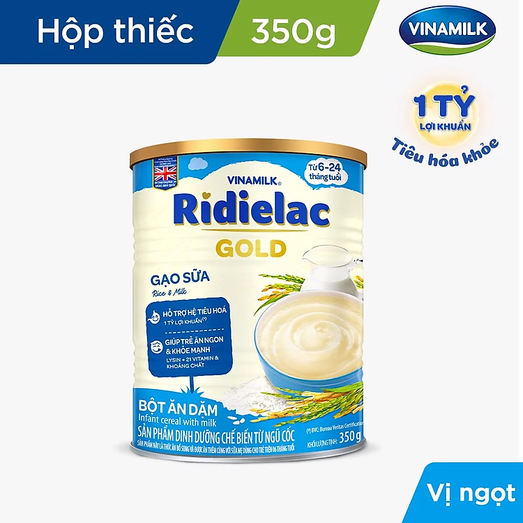 Mua tại Lazada: Combo 2 hộp BỘT ĂN DẶM RIDIELAC GOLD GẠO SỮA Hàng chuẩn Chính hãng, giá tốt