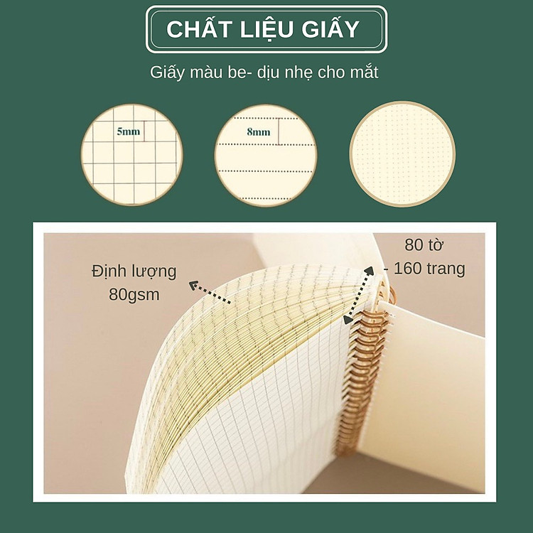 Sổ tay lò xo A5 (160 trang) - giấy ô vuông - Ảnh 7
