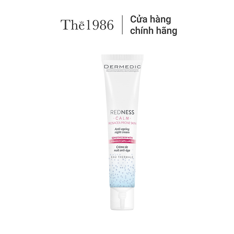 Kem dưỡng Dermedic ban đêm chống lão hóa cho da nhạy cảm mẫn đỏ REDNESS anti-ageing night cream 40ml