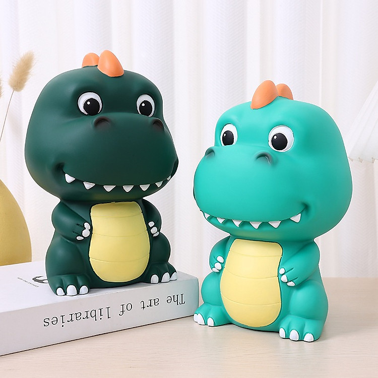 Ống Tiết Kiệm Khủng Long Lớn Heo Đất Trang Trí Quà Tặng - Xanh Nhạt - Ảnh 3