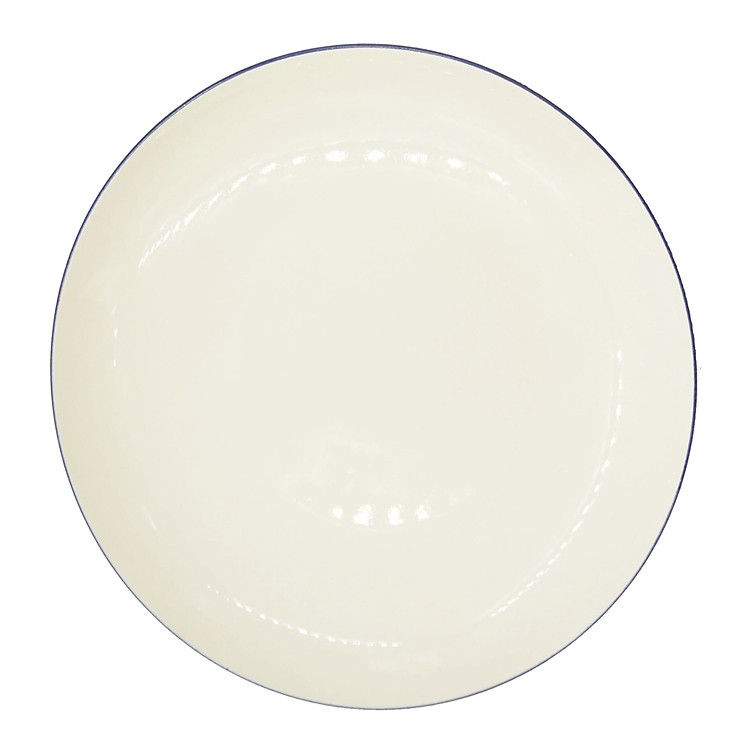 Đĩa Sứ Hình Tròn Màu Trắng 15,5Cm Viền Xanh Lam Cao Cấp - Nội Địa Nhật Bản